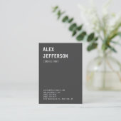 はっきりした文字グレーホワイトプロフェッショナル 名刺 (スタンド正面)