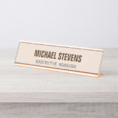はっきりした文字スタイリッシュプロフェッショナル デスクネームプレート (正面)