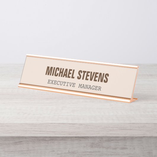 はっきりした文字スタイリッシュプロフェッショナル デスクネームプレート (正面)