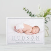 はっきりした文字ベビー出生通知カード 案内状 (スタンド正面)