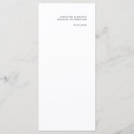 はっきりした文字ミニマルシンプルの結婚メニュー メニュー (裏面)