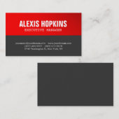 はっきりした文字レッドグレイスタイリッシュプロフェッショナル 名刺 (正面/裏面)