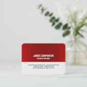 はっきりした文字レッド白ユニークモダンプロフェッショナル 名刺 (スタンド正面)