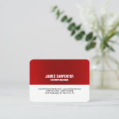 はっきりした文字レッド白ユニークモダンプロフェッショナル 名刺 (スタンド正面)