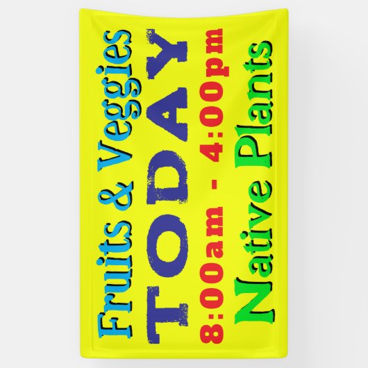 はっきりした文字今日のファブリックの大きなサイン 横断幕 (縦)