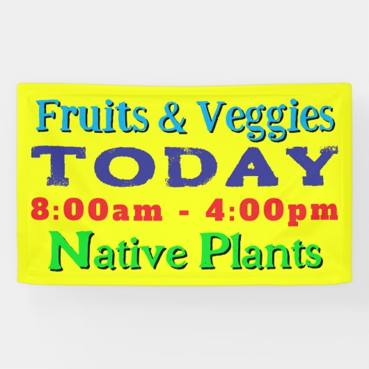 はっきりした文字今日のファブリックの大きなサイン 横断幕 (横)