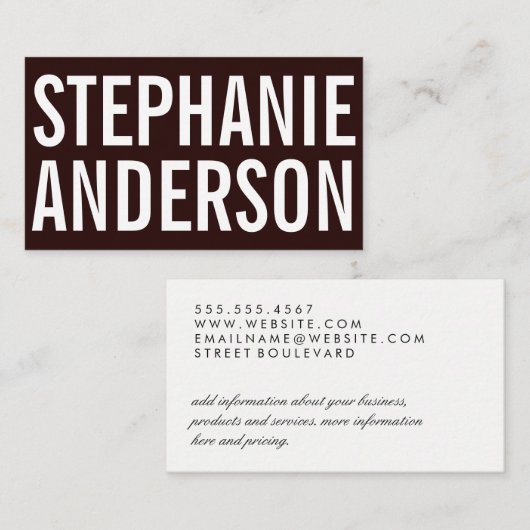 はっきりした文字深い赤 名刺 (正面/裏面)