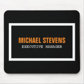 はっきりした文字白黒オレンスタイリッシュジあなたの名前 マウスパッド (正面)