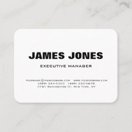 はっきりした文字白黒スタイリッシュモダンプロフェッショナル 名刺