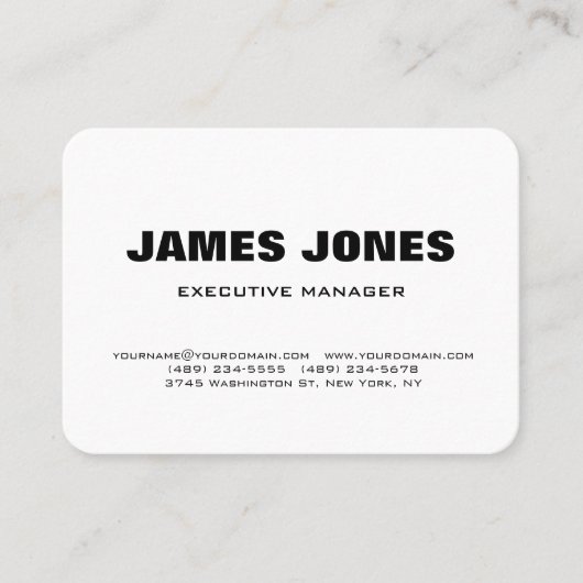 はっきりした文字白黒スタイリッシュモダンプロフェッショナル 名刺 (正面)