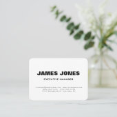 はっきりした文字白黒スタイリッシュモダンプロフェッショナル 名刺 (スタンド正面)