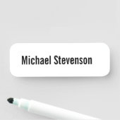 はっきりした文字白黒プパーソナライズされたランモダン 名札 (インサイチュ)