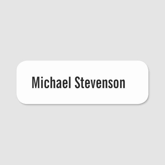 はっきりした文字白黒プパーソナライズされたランモダン 名札 (正面)