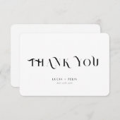 はっきりした文字白黒モダンサンキューカード 招待状 (正面/裏面)