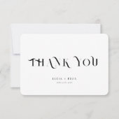 はっきりした文字白黒モダンサンキューカード 招待状 (正面)