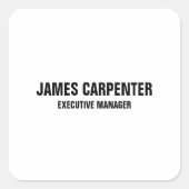 はっきりした文字白黒モダンプロフェッショナル スクエアシール (正面)