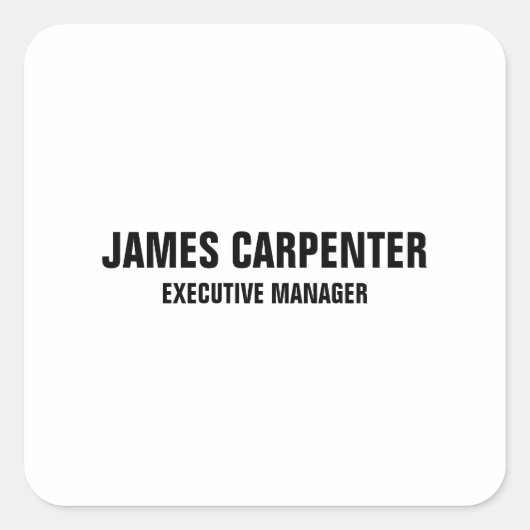 はっきりした文字白黒モダンプロフェッショナル スクエアシール (正面)