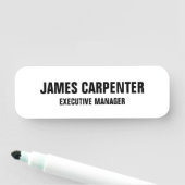 はっきりした文字白黒モダンプロフェッショナル 名札 (インサイチュ)