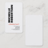 はっきりした文字白黒モダンミニマリスト 名刺 (正面/裏面)