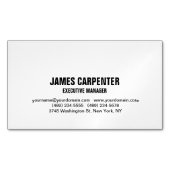 はっきりした文字白黒ユニークモダンプロフェッショナル マグネット名刺 (正面)