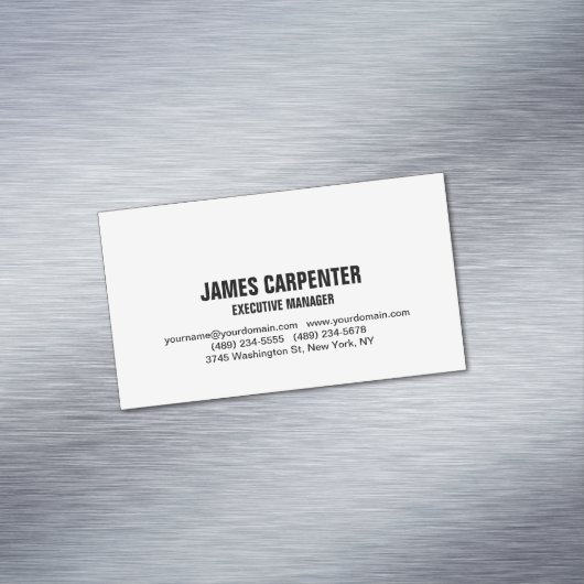 はっきりした文字白黒ユニークモダンプロフェッショナル マグネット名刺 (インサイチュ)