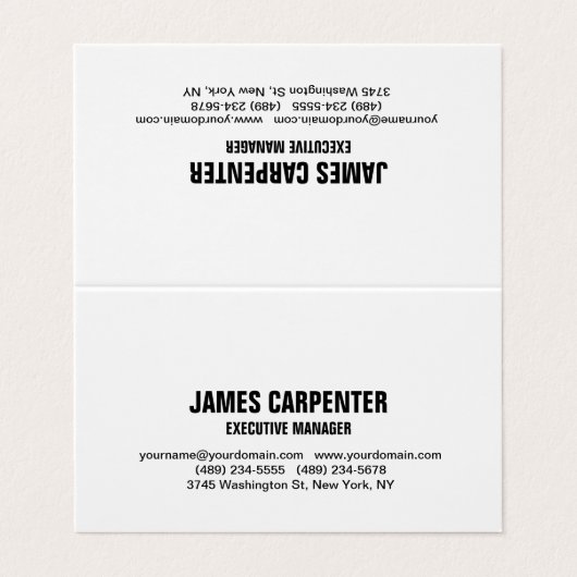 はっきりした文字白黒ユニークモダンプロフェッショナル 名刺 (外部フラット)