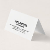 はっきりした文字白黒ユニークモダンプロフェッショナル 名刺 (裏面)