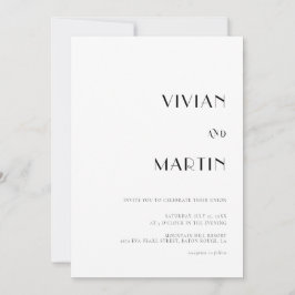 はっきりした文字白黒結婚のオールインワンQR 招待状