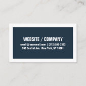 はっきりした文字縁ど Wide名刺 – 青/白 名刺 (裏面)