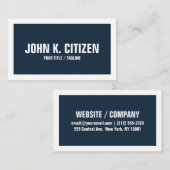 はっきりした文字縁ど Wide名刺 – 青/白 名刺 (正面/裏面)