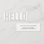 はっきりした文字 |こんにちは（グレー） スキニー名刺 (正面/裏面)