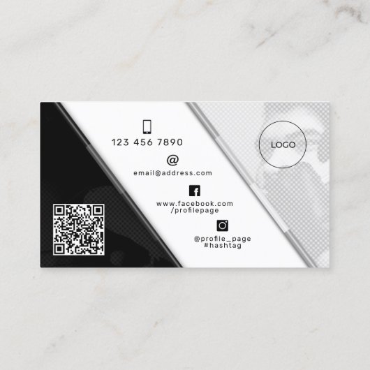 はっきりした斜白 名刺 (裏面)