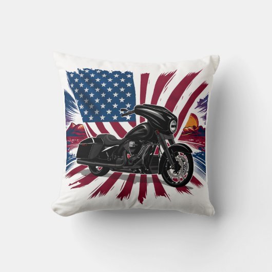 はっきりした旗鮮やか付き自転車 クッション (正面)