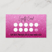 はっきりした明るい赤紫色グリッターグラデーションラッシュテクニシャン ロイヤリティカード (正面)