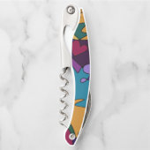 、はっきりした明るい、カラフルの抽象芸術の落書きの芸術 ソムリエナイフ (正面)