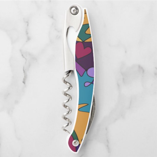 、はっきりした明るい、カラフルの抽象芸術の落書きの芸術 ソムリエナイフ (正面)