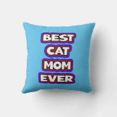 はっきりした最高のカラフル猫ママおもしろいタイポグラフィ クッション (裏面)