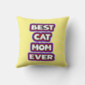 はっきりした最高のカラフル猫ママおもしろいタイポグラフィ クッション (裏面)