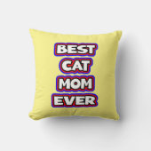 はっきりした最高のカラフル猫ママおもしろいタイポグラフィ クッション (正面)