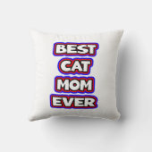 はっきりした最高のカラフル猫ママおもしろいタイポグラフィ クッション (裏面)