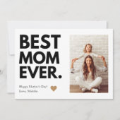 はっきりした最高の母の日の写真 カード (正面)