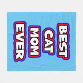 はっきりした最高の猫マママエバータイポグラフィ フリースブランケット (正面(横))