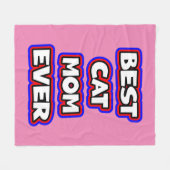 はっきりした最高の猫マママエバータイポグラフィ フリースブランケット (正面(横))