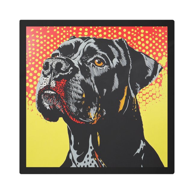 はっきりした杖コルソポップ・アートのアート メタルプリント (正面)