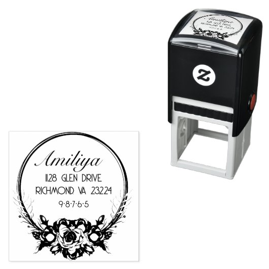 はっきりした植物パーソナライズされたモダン セルフインキングスタンプ (インサイチュ)