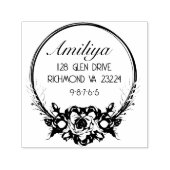 はっきりした植物パーソナライズされたモダン セルフインキングスタンプ (デザイン)