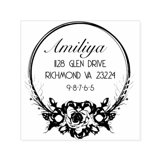 はっきりした植物パーソナライズされたモダン セルフインキングスタンプ (デザイン)