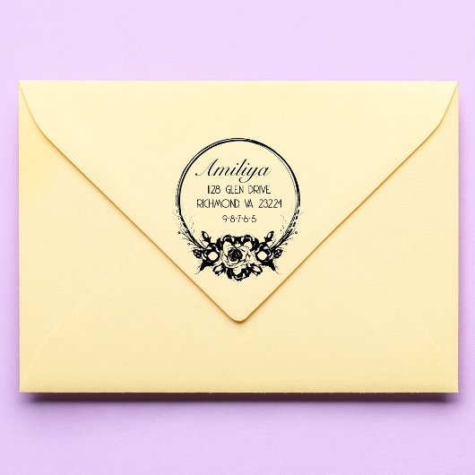 はっきりした植物パーソナライズされたモダン セルフインキングスタンプ