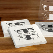 はっきりした植物単図イニシャル名 ストーンコースター