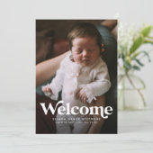 はっきりした歓迎のピンクの写真の誕生 案内状 (スタンド正面)